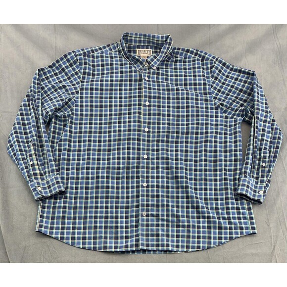 Duluth Trading Co Shirt Mens 2XL Blue Green Plaid Button Down Long Sleeve Navy - Picture 2 of 10